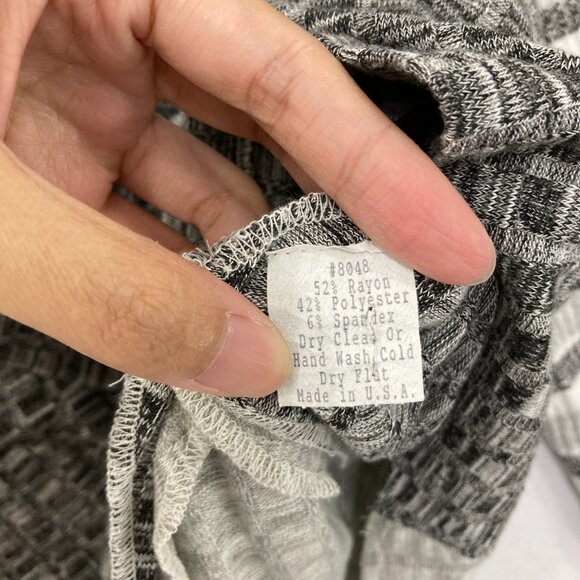 Barbara Katz size XL Gray Color-Block Stretch Knit 3/4 Sleeve Pullover Top - Picture 7 of 10